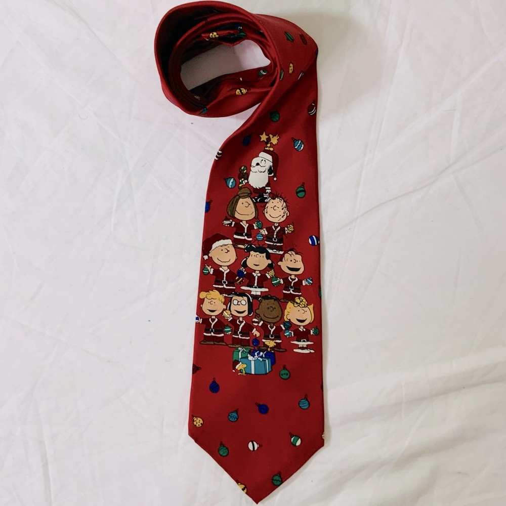 VINTAGE Peanuts Festive Holiday Pattern Tie UNISEX